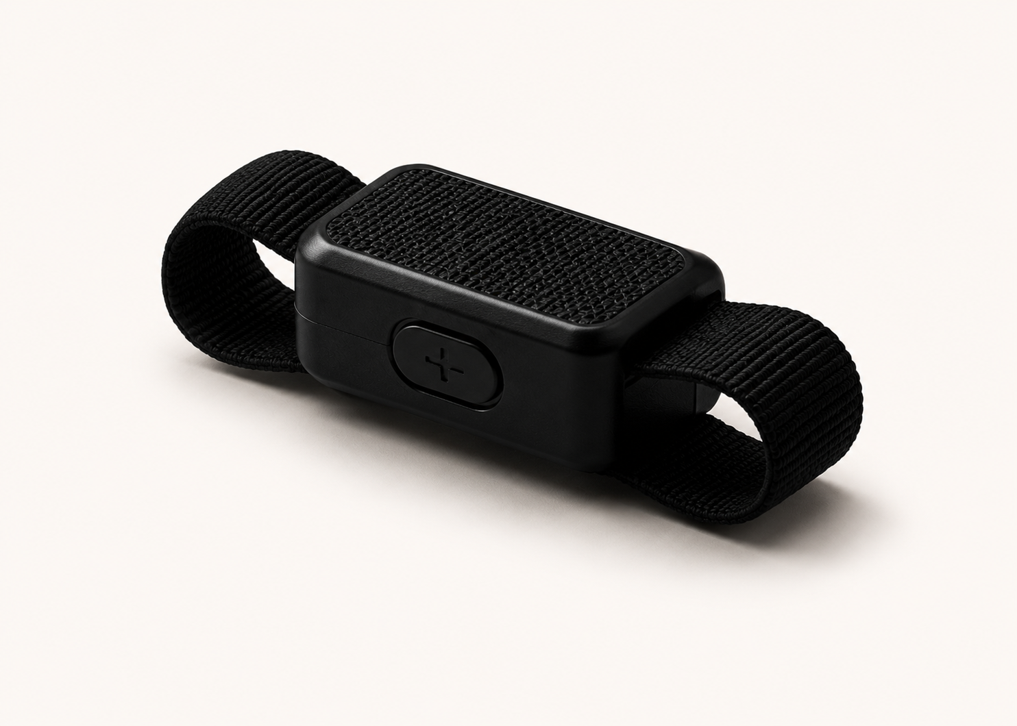 Free Clicker contact pickup — matte black module with elastic strap